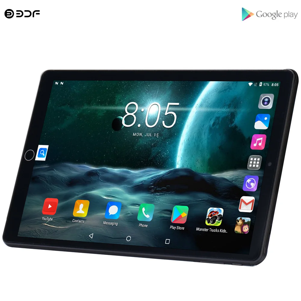 Планшет с 10 1 дюймовым дисплеем четырёхъядерным процессором Android 7 0 Google Play 3G Wi Fi GPS