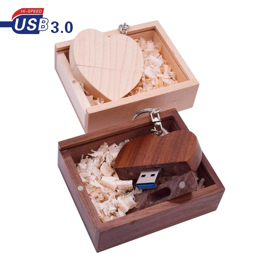 USB 3.0 with box maple wooden love heart model walnut wood usb flash drive Memory Stick 32 GB | Компьютеры и офис