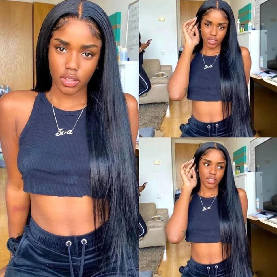 

Peruvian 4x4 Lace Closure Wig for Black Women 13x1 T Part Lace Wig Pre Plucked Straight Remy Hair Lace Front Human Hair Wigs