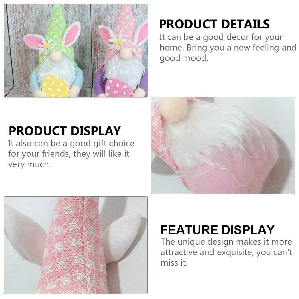 

Easter Gnome Doll Decor Beard Doll Tabletop Decor Unique Holiday Gnome Doll