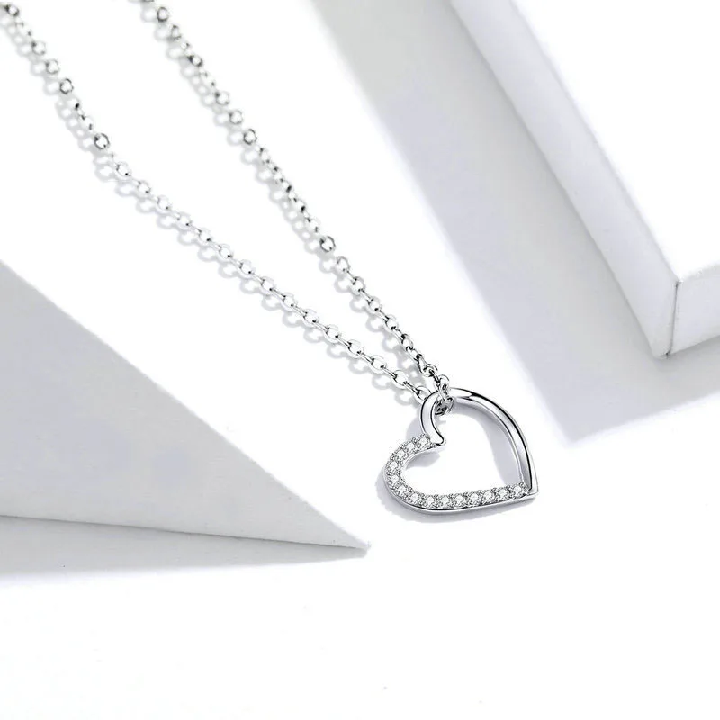 Модное ожерелье с кулоном в виде сердца из стерлингового серебра s925 пробы
