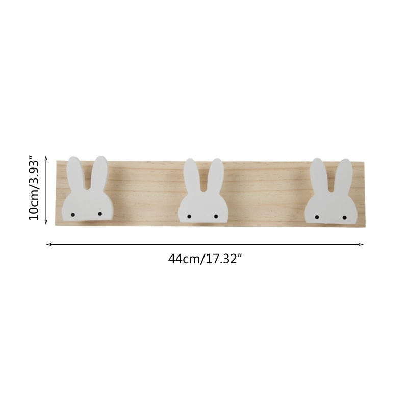 

Simple Design 3 Hooks Wall Mounted Coat Rack Wooden Clothes Pegs Rustic Finish Decorative Household Storage Collection Appliance