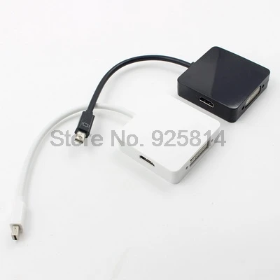 Через dhl или ems 100 шт 3 в 1 Мини DP Display Port К HDMI/DVI/VGA Кабельный адаптер для Apple MacBook Pro |