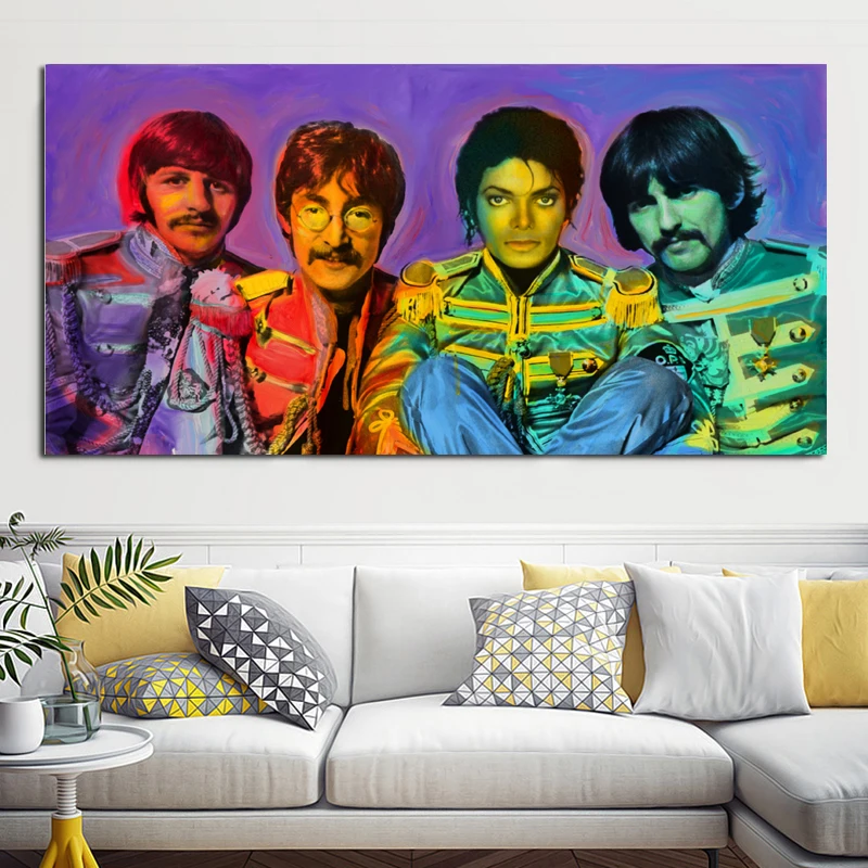 Wall Art известный Звезда Майкл Джексон Плакат Картина маслом Печать на холсте холст Современные настенные картины для Гостиная Куадрос