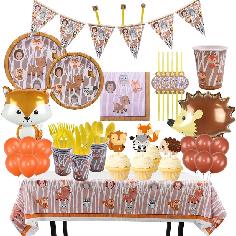 Игр тема джунгли вечерние Декор питания набор одноразовой посуды лесных