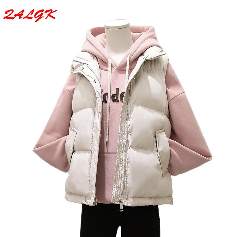 

2021 Jacket Winter New Style Solid Color Female Cotton Jacket Short Loose Vest Temperament Fashion Casual Women's Clothes