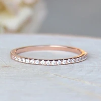 couple ring female single row diamond strip ring plated rose gold