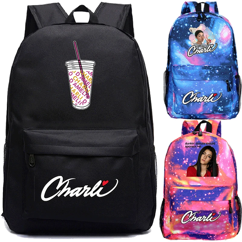 

Charli Damelio Backpack Popular Women Girls Female Shoulder Mochila New Teenage Girls Boys School Bag Laptop Knapsack