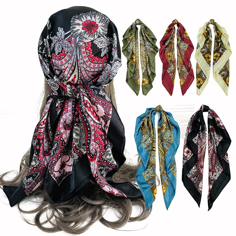 

Silk Scarf One Drop Shipping New Cashew 90CM Silk Scarf Shawl