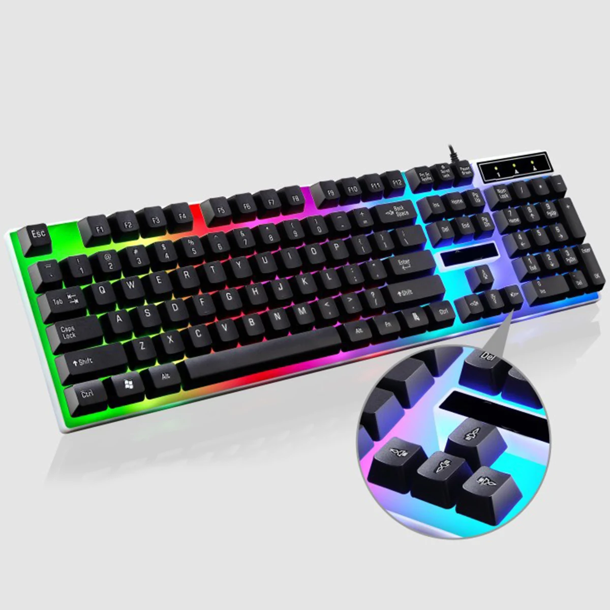 

104 keys Gaming Keyboard Mouse Set Wired USB Ergonomic Keyboard Mouse with RGB Backlit with Win XP/7/8, Mac 10.2 or latest