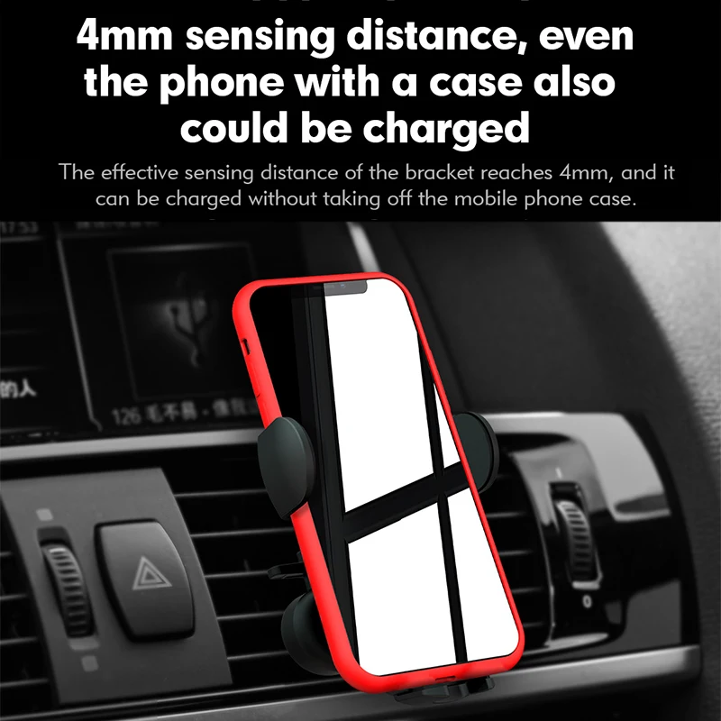 

Led Flashing Air Outlet Car Phone Bracket Smart Wireless Charger Extendable Mobile Phone Bracket Fast Charging Car Phone Holder