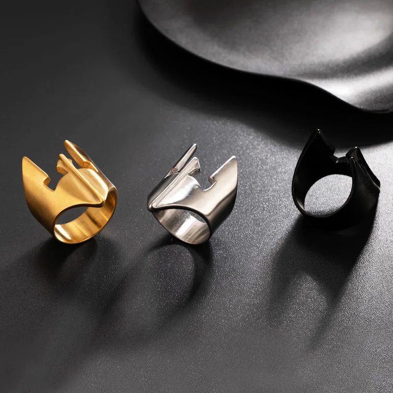 

Men's Black&Silver Color Stainless Steel Mask Ring Party Spartan Helmet Ring for Men Jewelry New Arrival Punk anillos mujer