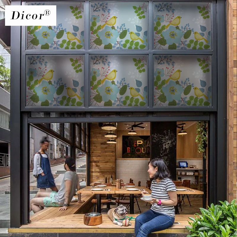 Новинка 2019 стеклянная пленка с цветами и птицами прозрачная непрозрачная
