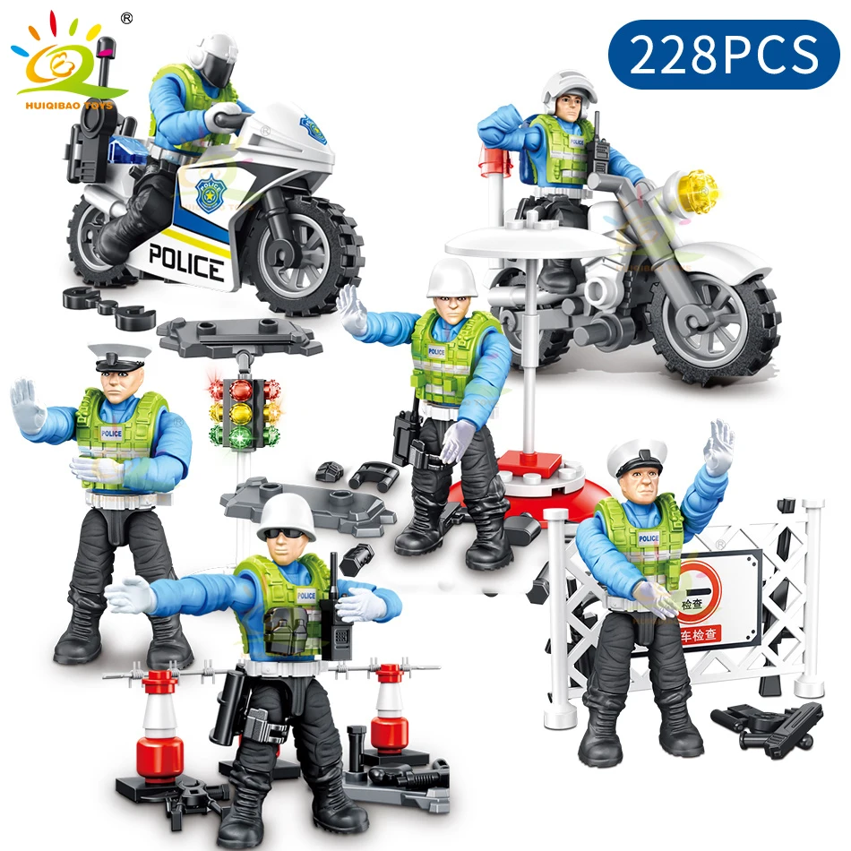 228 шт. городская полиция траффик куклы модель строительные блоки Дорожная