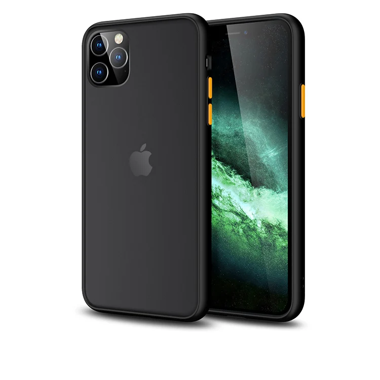 Black Полупрозрачный матовый чехол для iphone 11 Pro Max, силиконовый бронированный цветной Твердый чехол для iphone 7 8 plus x xs, чехлы для Max XR coque - Цвет: Black