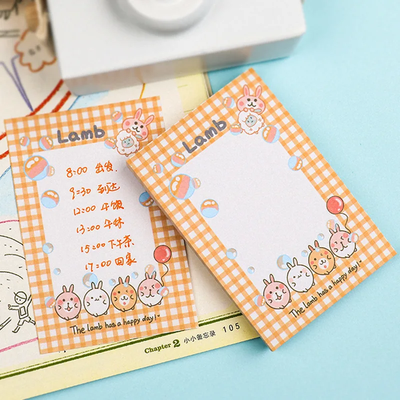 

Korean Ins Cute Naughty Rabbit Memo Pad Sticky Notes Students Can Tear Up N Times To Paste Convenient Stickers Message Book