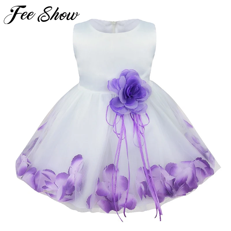 Детское платье из тюля с цветочными лепестками|Платья| |