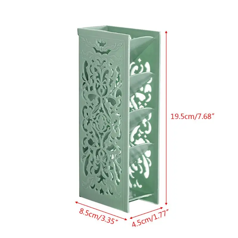 

4 Grid Desktop Pen Holder Multi-function Hollow Rectangle Office School Standing Storage Case Pencil Organizer