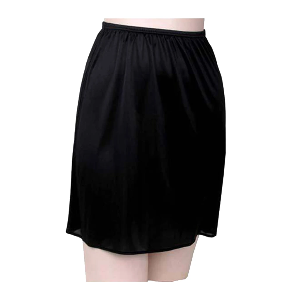Женская короткая тянущаяся атласная Нижняя юбка 1 слой эластичная талия нижнее