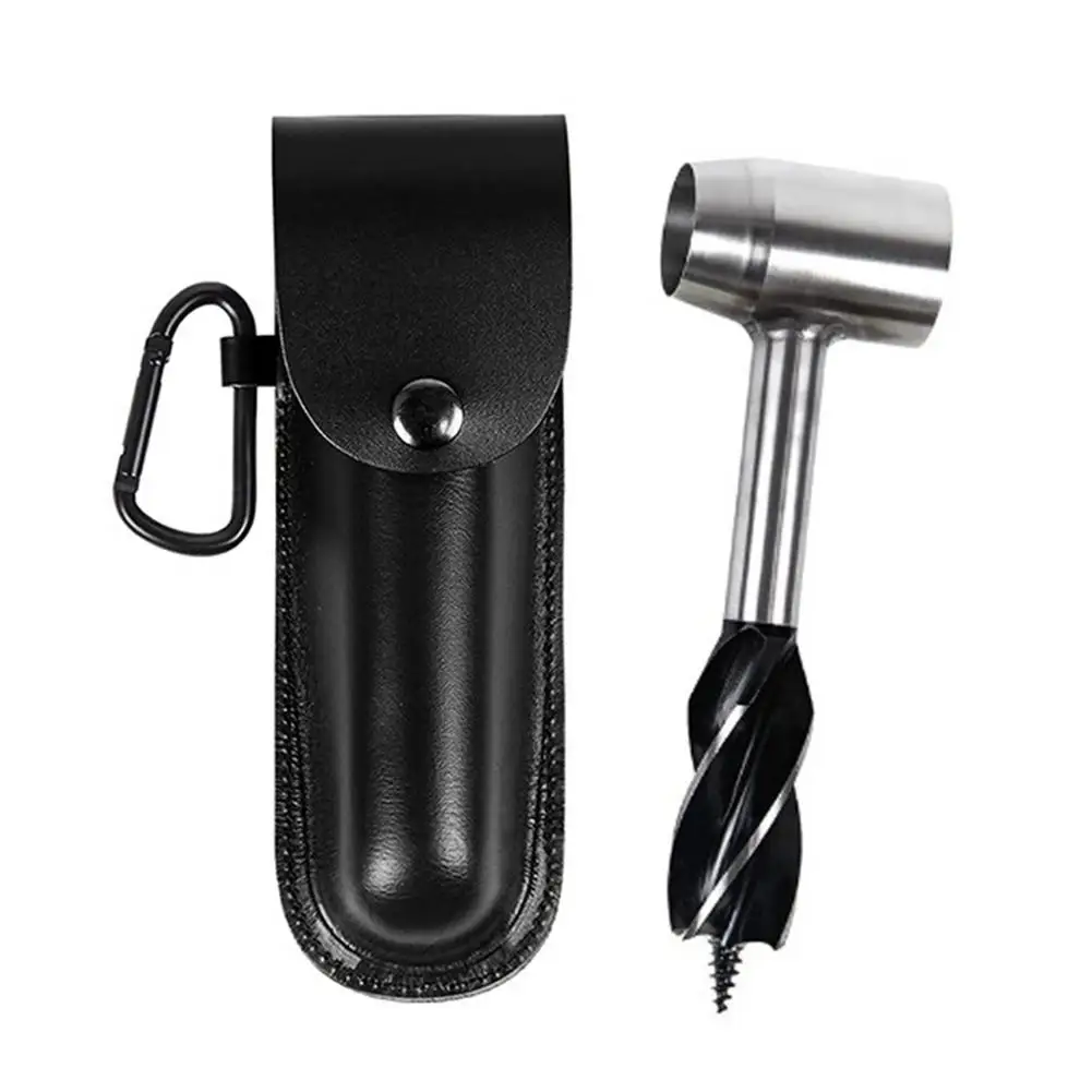 

Hand Drill Digger Auger Spiral Hole Drill Bit Manual Bushcraft Survival Tools Outdoor Hole Drill With Case For Camping Firewo