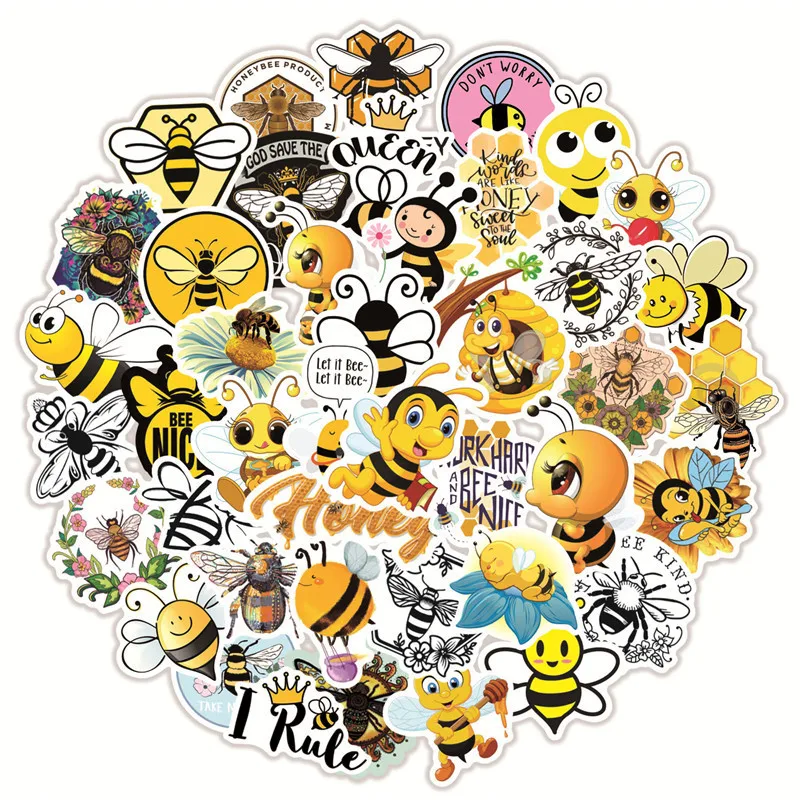 

10/50pcs Cartoon Bees Stickers paster characters anime movie funny decals scrapbooking diy phone laptop waterproof decorations