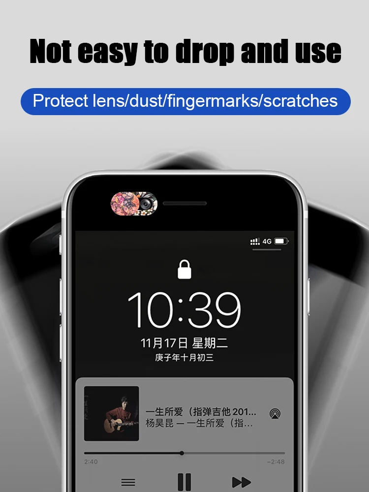 

Camera Privacy Cover Flowers Pattern Privacy Sticker Laptop Casing Stickers Smart Phone Case Protection Shutter Slider Sticker