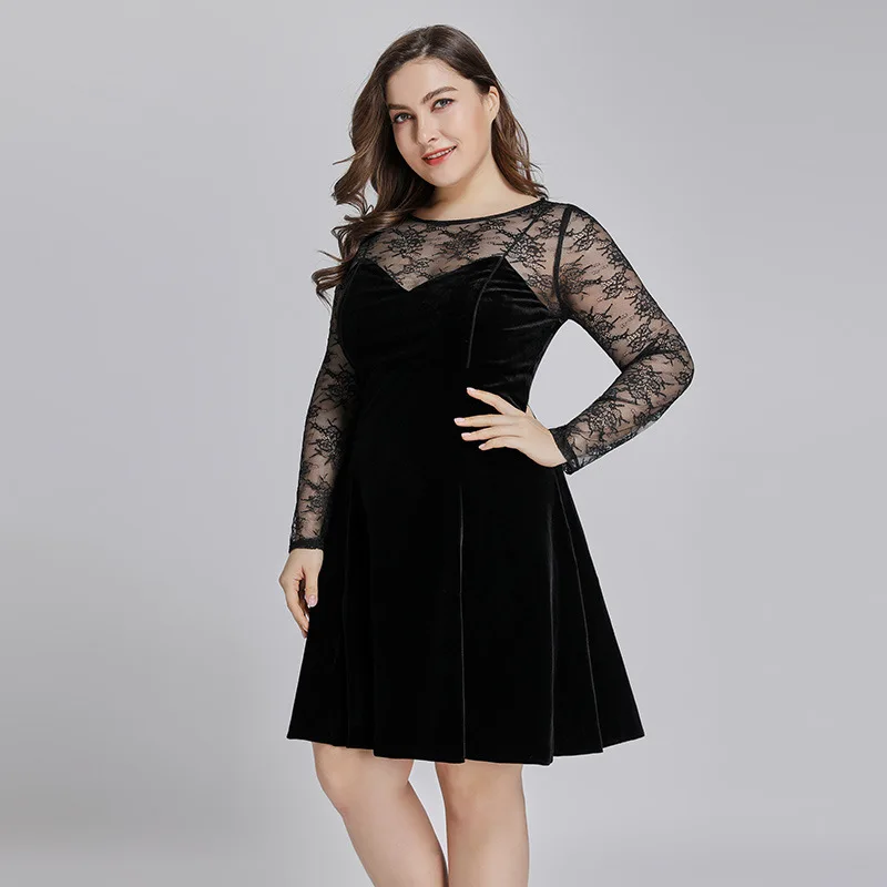 [Распродажа] 2021 Платье женское кружевное пористое маленькое платье большого