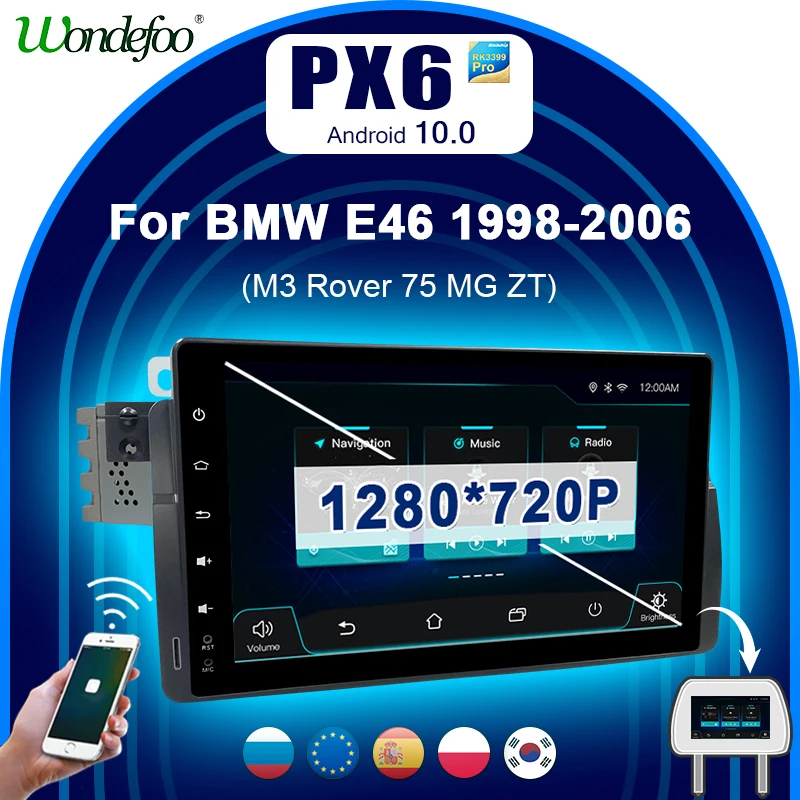 PX6 Carplay автомагнитола 2дин андройд 10 с экраном магнитола для BMW E46 M3 Rover 75 MG ZT