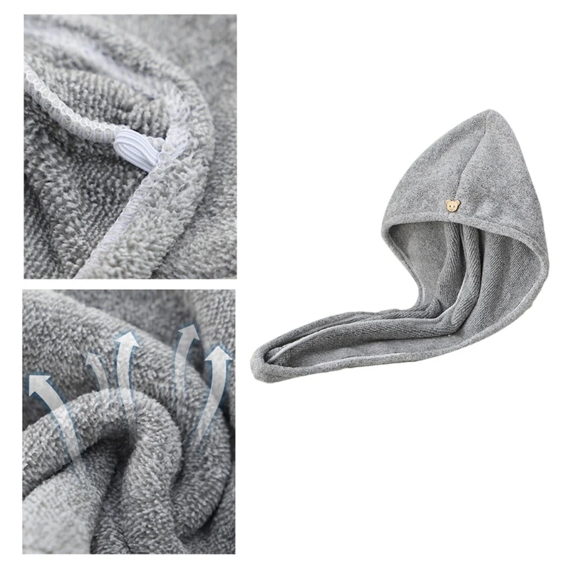 Женское полотенце для волос из бамбукового угля Быстросохнущий тюрбан