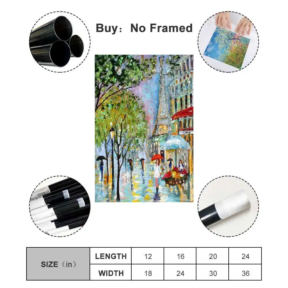 

Small town life oil painting poster living room decoration painting canvas wall art living room