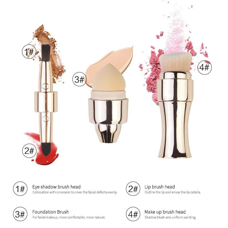 

Hot 4-in-1 Makeup Multi Brush High Quality Professional Fashion Portable Makeup Brush Beauty Tool Women Cosmetic Beauty Tools