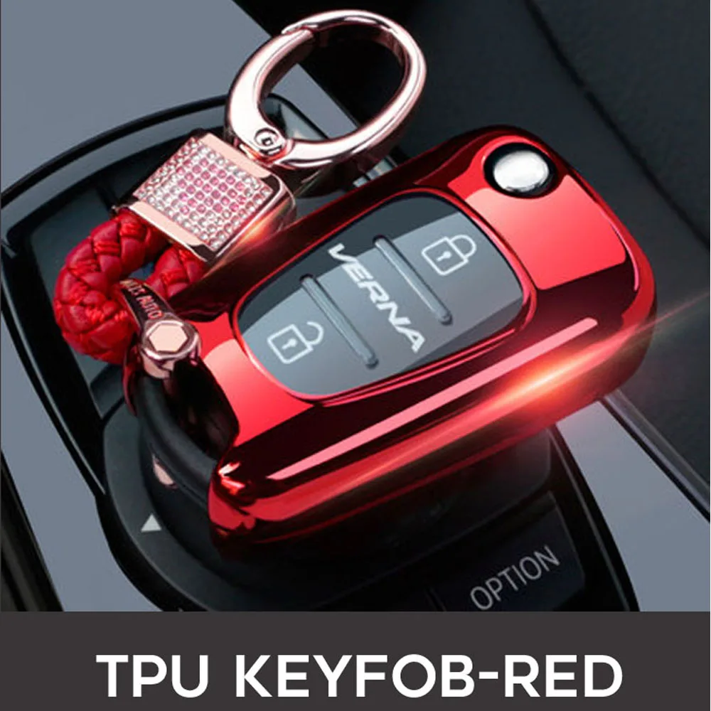 Чехол книжка для Hyundai I30 IX35 Avante Verna с 3 кнопками из мягкого ТПУ дистанционным