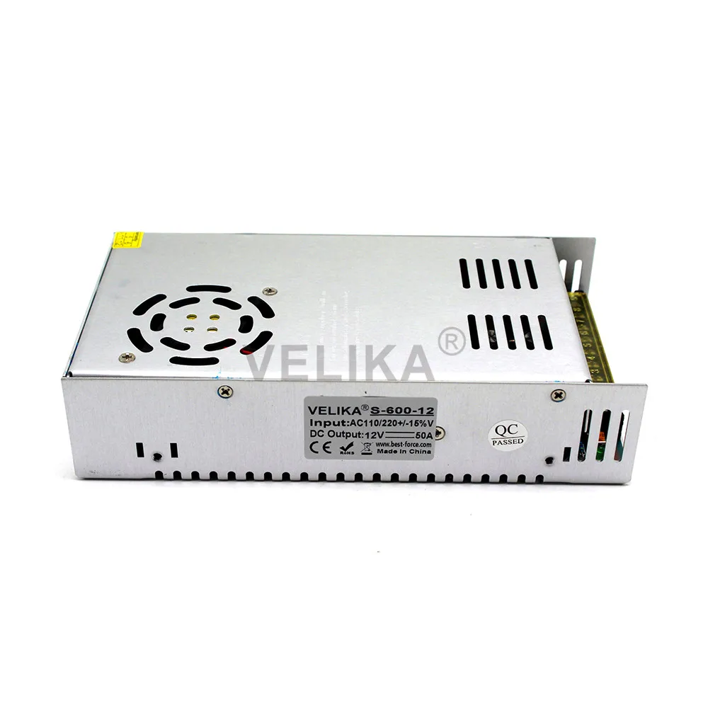 Блок питания DC12V 50A 600 Вт трансформатор AC110V 220V к Dc 12V адаптер для светодиодной ленты
