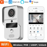 1080p wifi doorbell tuya app ip video door bell camera wireless video intercom system for home with remote view unlock and talk