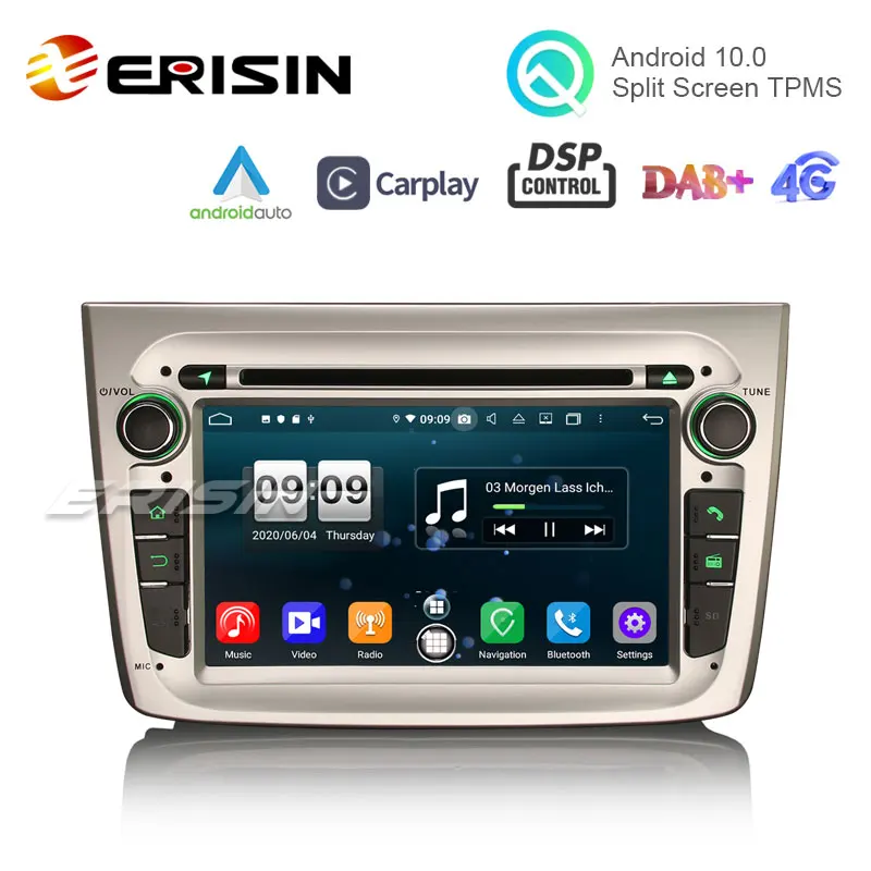 Erisin ES8730SM 7 &quot8-ядерный 64G Android 10 0 автомобильный DVD плеер GPS CarPlay Авто DSP 4G радио для Alfa
