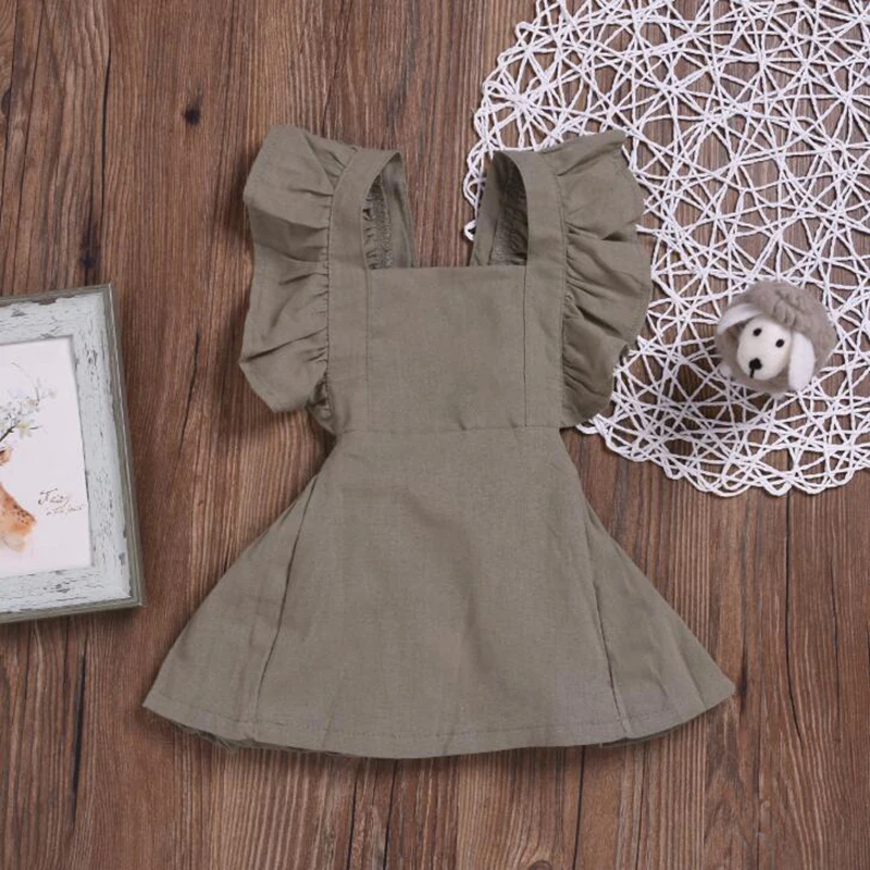 Детское платье для девочек детское однотонное хлопковое удобное милое цельное с