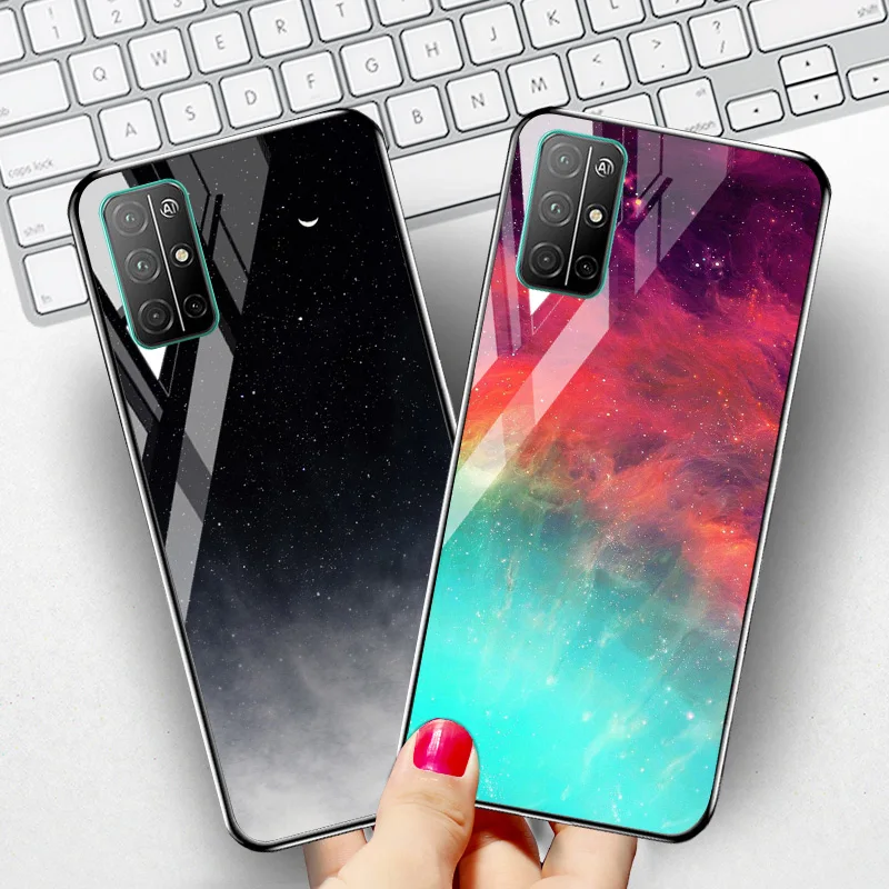Чехол для Huawei Honor 10X Lite чехол из закаленного стекла с мраморными камнями 9X 9A 9C 9S 30 50