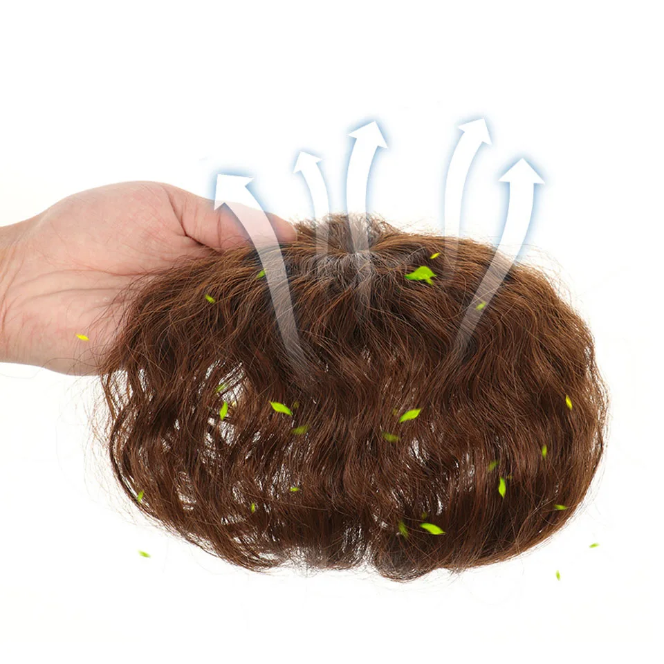 Beiyufei Natural Black Brown Hair Topper With Bangs Clip In Extensions Hairpieces Heat Resistant Fiber For Women |
