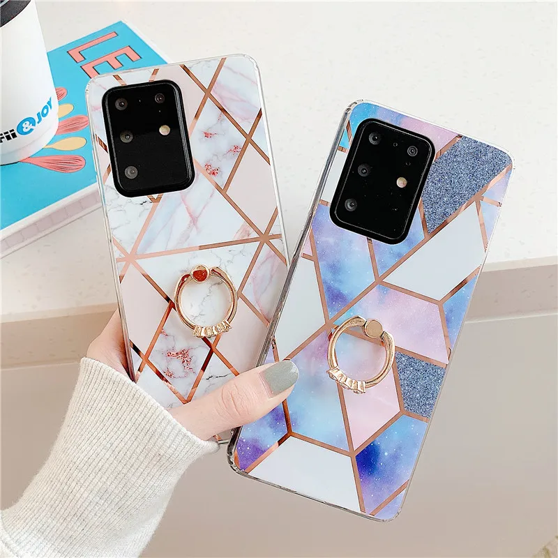 Чехол для Samsung Galaxy S20 Ультратонкий чехол IMD с покрытием мрамора S10 e S9 S8 Plus S7 Note 10 9 8 A