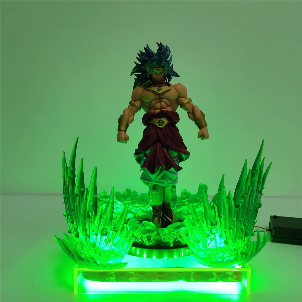 Dragon Ball Супер Broly фигурка светодиодный светильник Dragonball Broli ПВХ Модель Зеленый эффект сцены фигурки DBZ Broli игрушки Рождественский подарок