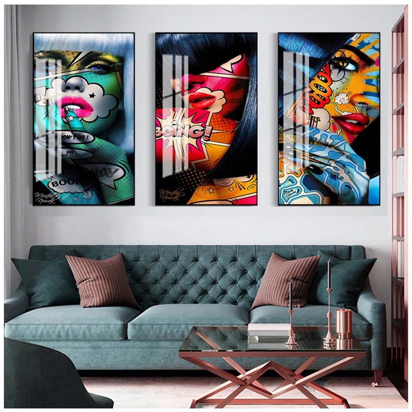 Комнатная Картина на холсте Настенная картина домашние плакаты портрет граффити