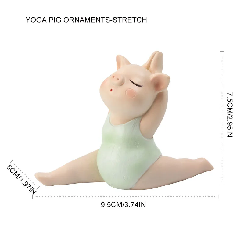 Nordic Ins Cartoon Resin Yoga Pig Sculpture Ornaments Home Living Room Desktop Bedroom Furnishings Crafts Children Birthday Gift | Дом и сад
