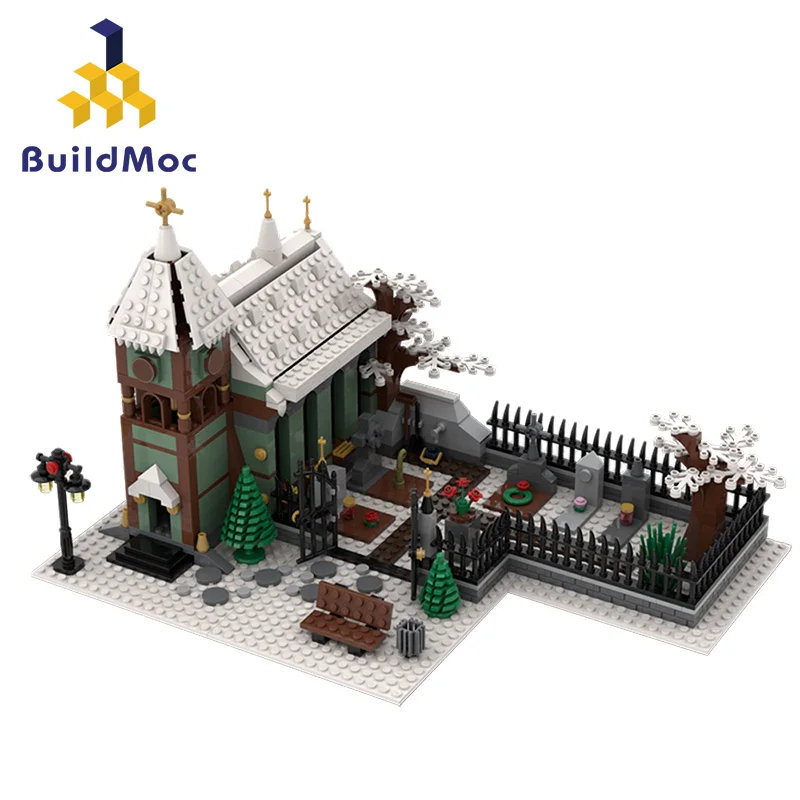 

Buildmoc Christmas Winter Village City Train Santa's Sleigh Reindeer Sets Building Blocks Gingerbread's House Bricks Toys Gifts