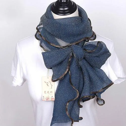 AA10311 dark blue Новое поступление шелковые шарфы длинные трендовые женские марлевые простой цветной шарф обёрточная Женская дышащая впитывающая пот кружевная шаль - Цвет: AA10311 dark blue