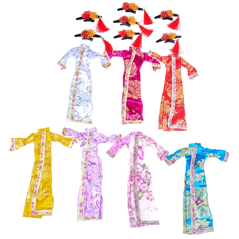 1 шт. уникальное платье Одежда для куклы китайское традиционное Cheongsam + голова