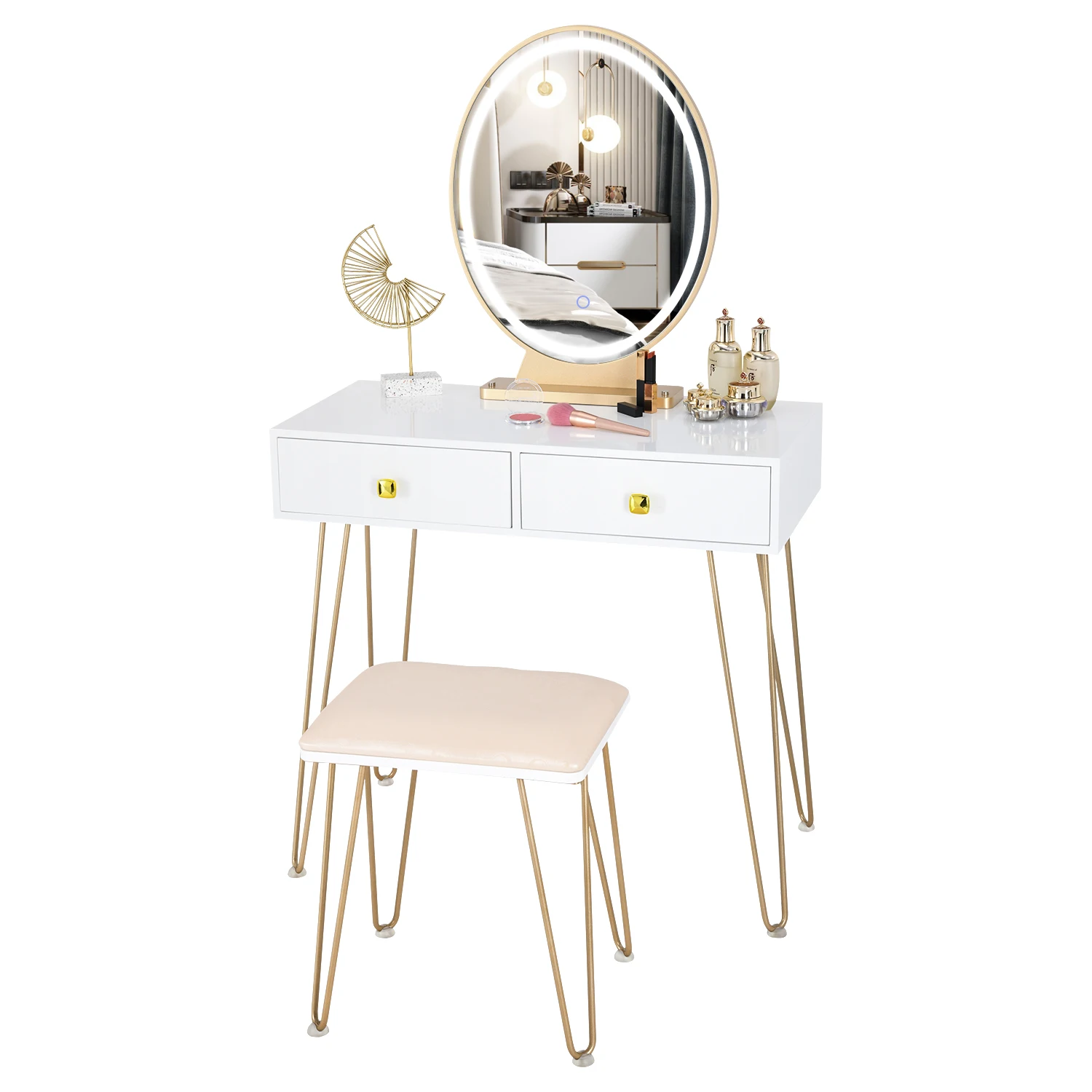 

Make-up dressing table 3 colors LED mirror make-up furniture bedroom furniture board furniture make-up stool modern styl