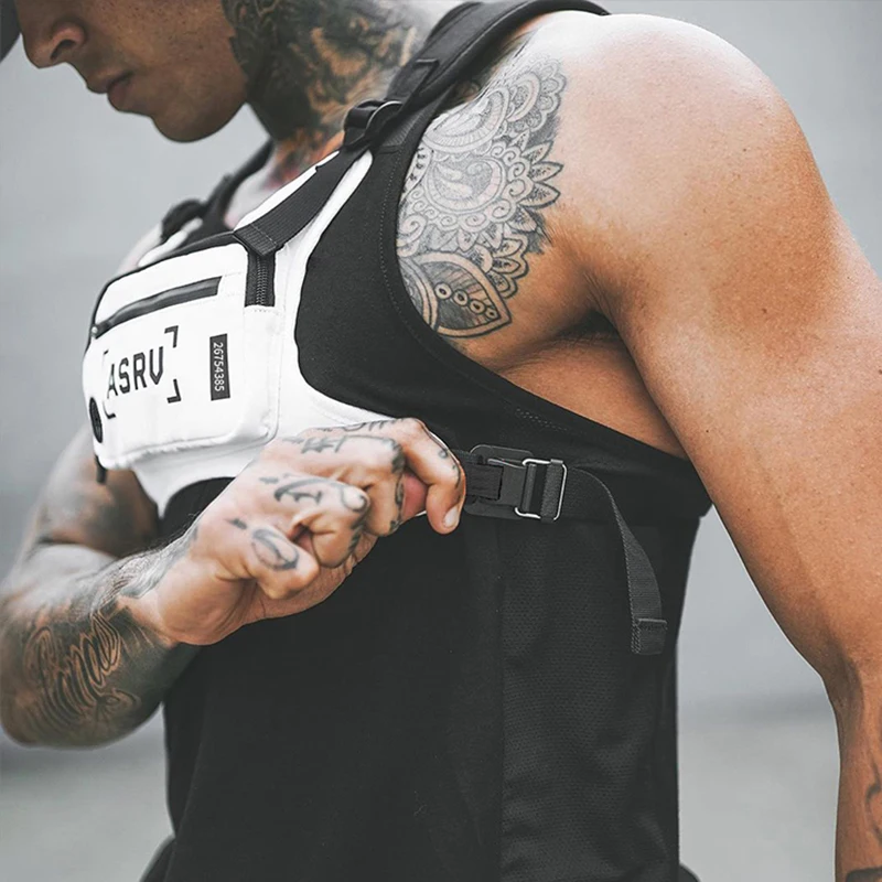 2020 черная тактическая нагрудная сумка унисекс для занятий спортом на открытом