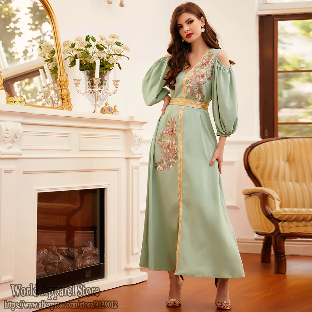 ИД Мубарак с открытыми плечами абайя Дубай Турция мусульманское арабское платье