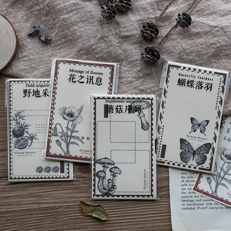 12 листов Ретро растения коллекция липкий блокнот для заметок дневник