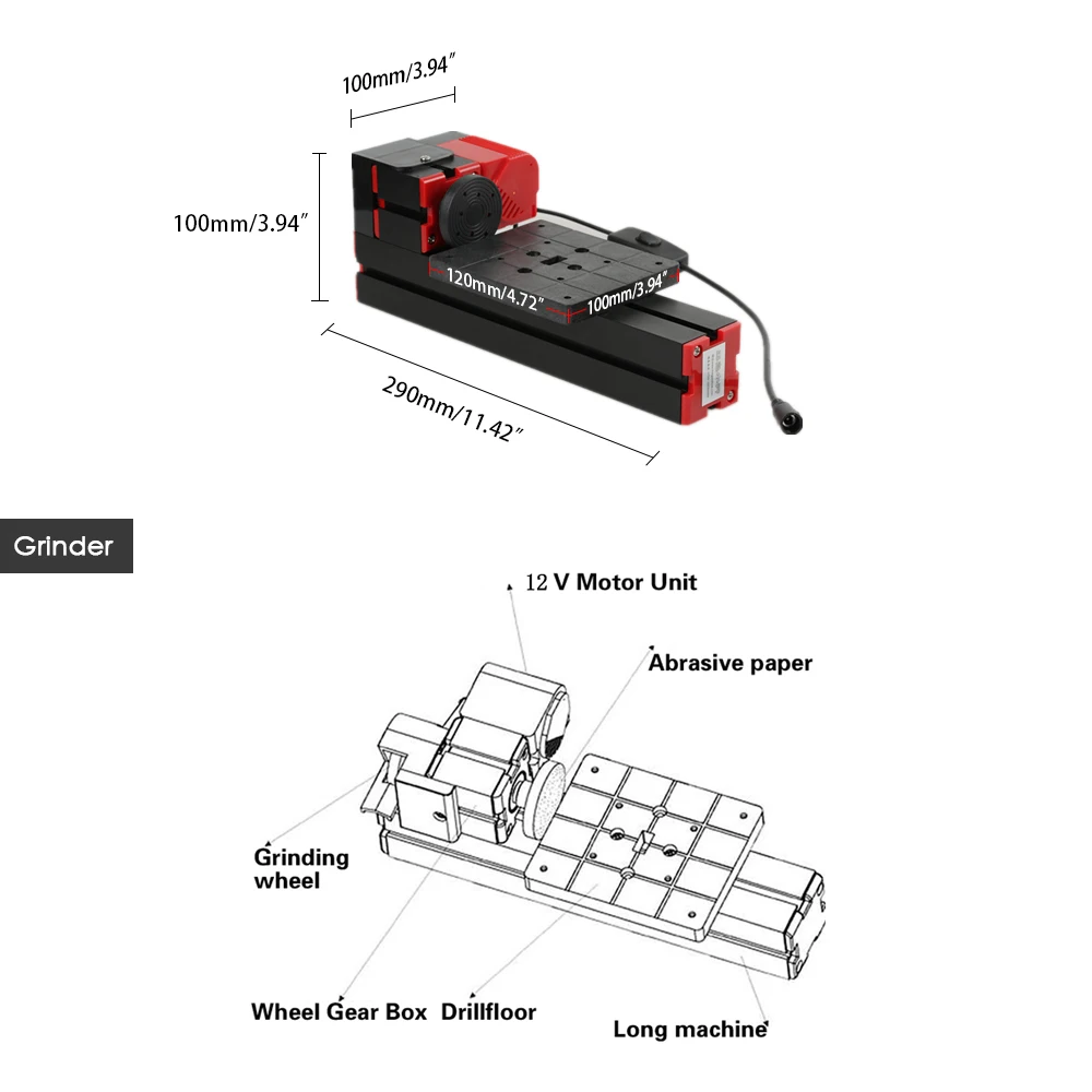 Mini 6 in 1 Lathe Machine Tool Multi-functional Metal Wood Drilling Sanding Turning Milling Sawing Kit | Инструменты